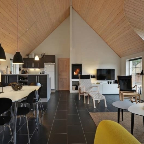 Hoveentreprise af sommerhus køkkenalrum